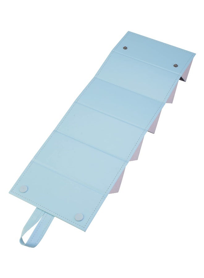 Leather Multiple Sunglasses Organizer Case Holder for Travel - Hard Shell Hanging Wall Eyeglasses Storage(5 Slots Blue) - Image 5