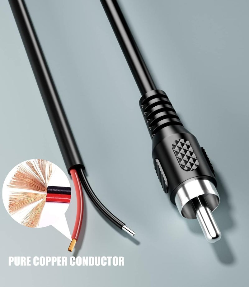 PANPEO RCA to Speaker Wire, 20AWG Bare Cables to RCA Plug Adapter Repair Speake Wire for Speaker Amplifier Audio Video AV Receiver TV Subwooferï¼ˆ2 Pack,6.6FTï¼‰ - Image 5