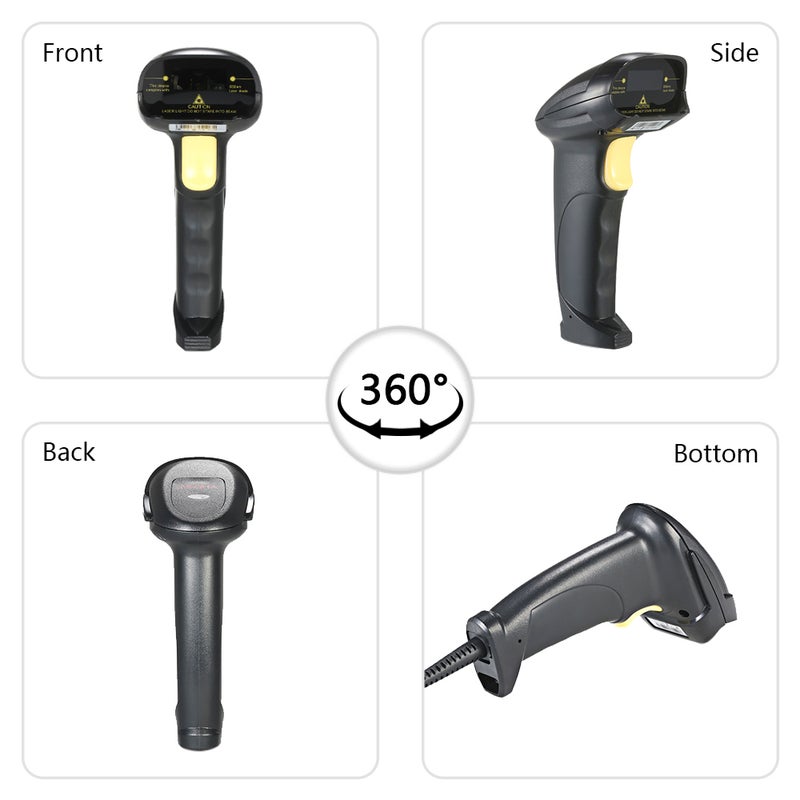 Handheld Wired USB Bi-directional Barcode Scanner Barcodes Scanning Bar-code Reader with Adjustable Stand - Image 2