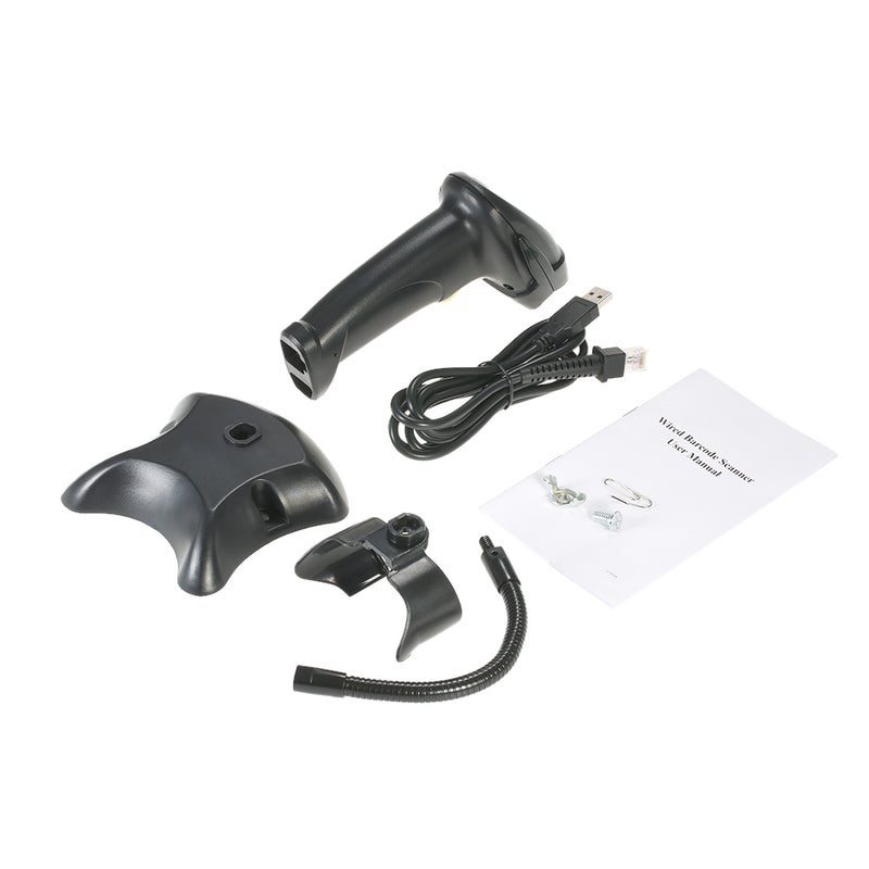 Handheld Wired USB Bi-directional Barcode Scanner Barcodes Scanning Bar-code Reader with Adjustable Stand - Image 4