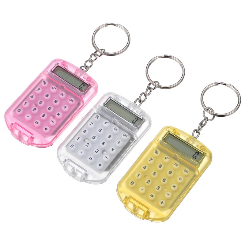 3Pcs Portable Cute Pink Electronic Calculator for Students Lightweight School Supplies - Image 2
