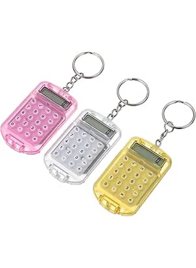 3Pcs Portable Cute Pink Electronic Calculator for Students Lightweight School Supplies - Image 1
