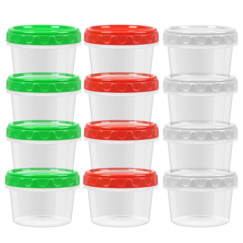 EONJOE 8 oz Small Freezer Containers with Lids Stackable Plastic Food Storage Container 1 Cup Meal Prep Bowls Airtight Dishwasher Safe 12-pack - Image 1