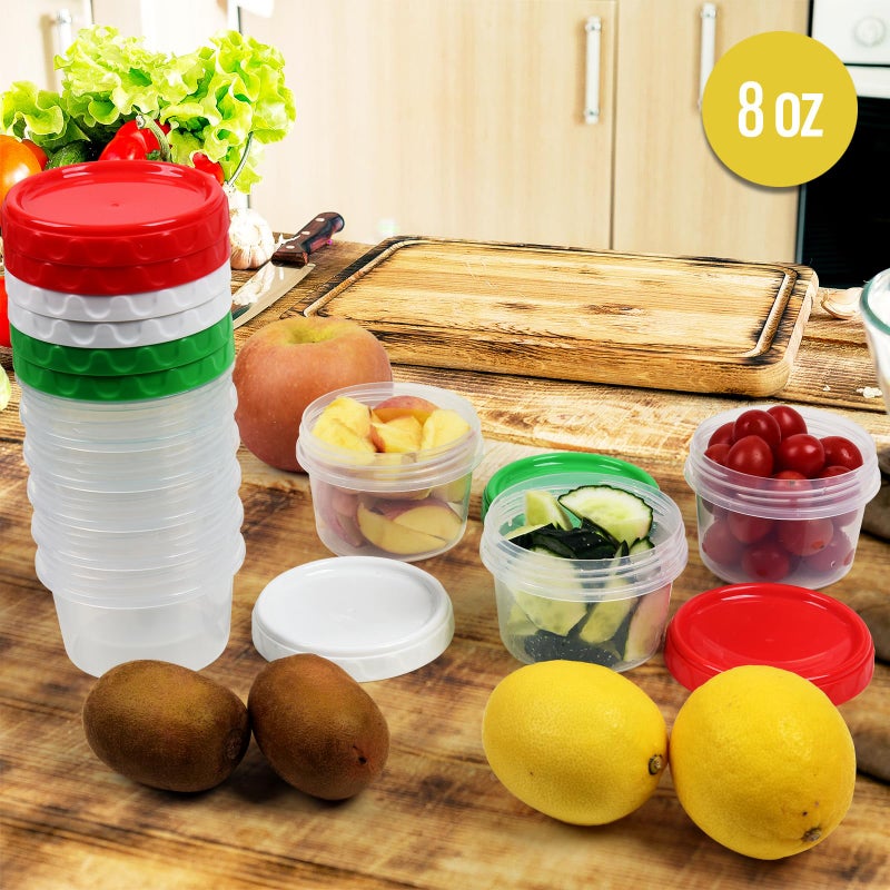 EONJOE 8 oz Small Freezer Containers with Lids Stackable Plastic Food Storage Container 1 Cup Meal Prep Bowls Airtight Dishwasher Safe 12-pack - Image 5
