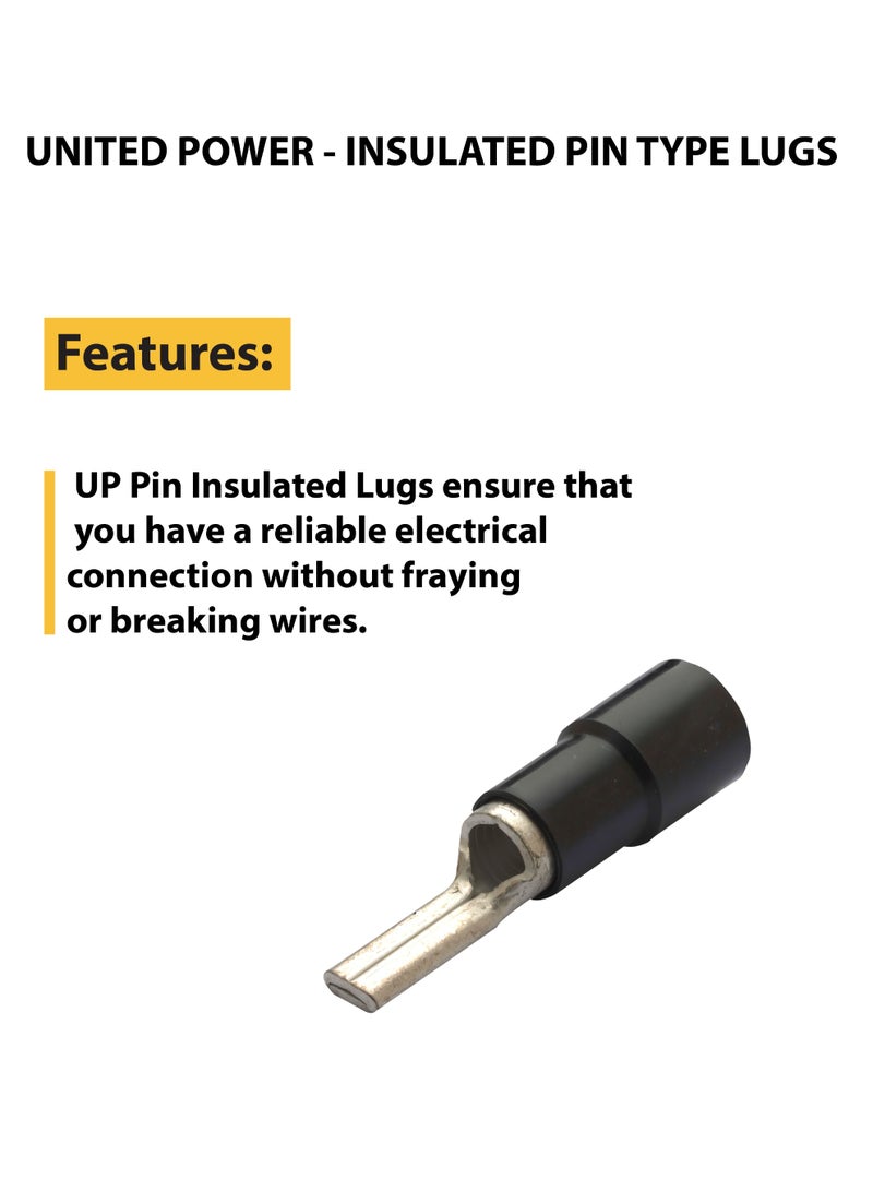 يونايتد باور أطراف توصيل نحاسية معزولة بدبابيس - أطراف توصيل نحاسية لتوصيلات الأسلاك الكهربائية | عزل متين من مادة PVC عالية التوصيل - Image 3