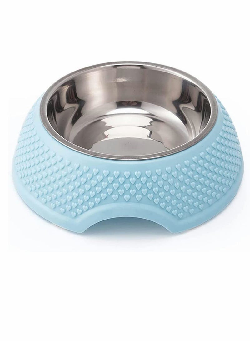 SOLARAE Pet Dog Water and Food Feeding Bowl Anti-slip Slip Resistant Rubber Base Pet Feeder for Your Dogs or Cats (Blue) - Image 1