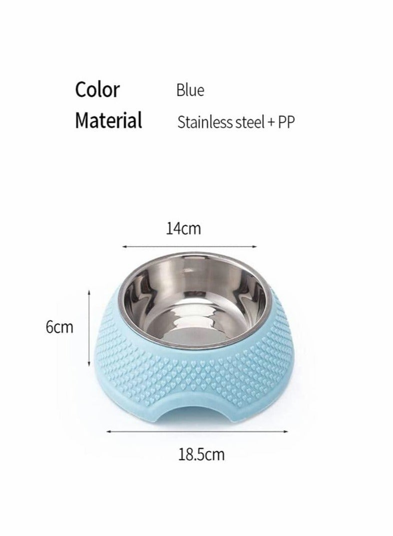 SOLARAE Pet Dog Water and Food Feeding Bowl Anti-slip Slip Resistant Rubber Base Pet Feeder for Your Dogs or Cats (Blue) - Image 2
