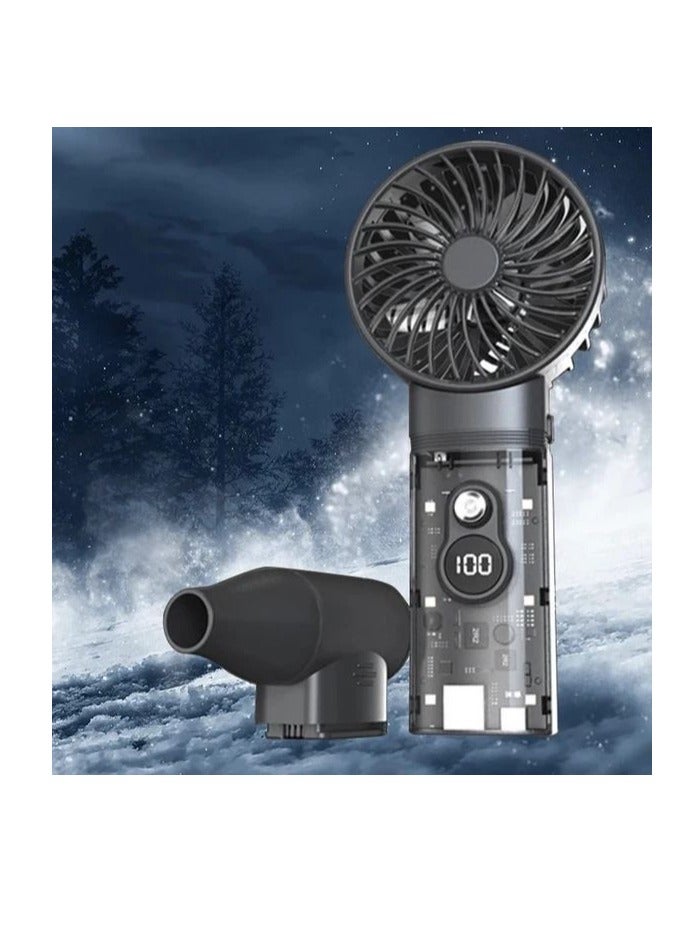 Portable Mini Fan Blower with 150000RPM Powerful Airflow, 2-in-1 Cordless Electric Air Duster & Cooling Fan, 30 Adjustable Speeds, 10000mAh Rechargeable Battery, Built-in LED Lights, Compact & Lightweight for Home, Car, Outdoor, and Electronics Cleaning - Image 4