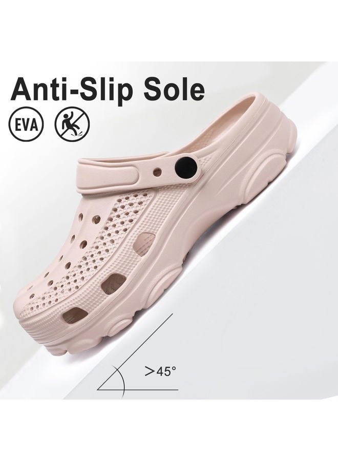 Beslip Womens Mens Garden Clogs Shoes with Arch Support Unisex Comfort Slip-on Sandals, Pink 7.5-8 Women/6-6.5 Men - Image 4