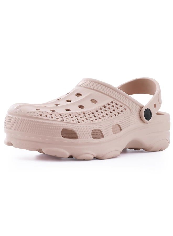 Beslip Womens Mens Garden Clogs Shoes with Arch Support Unisex Comfort Slip-on Sandals, Pink 7.5-8 Women/6-6.5 Men - Image 1