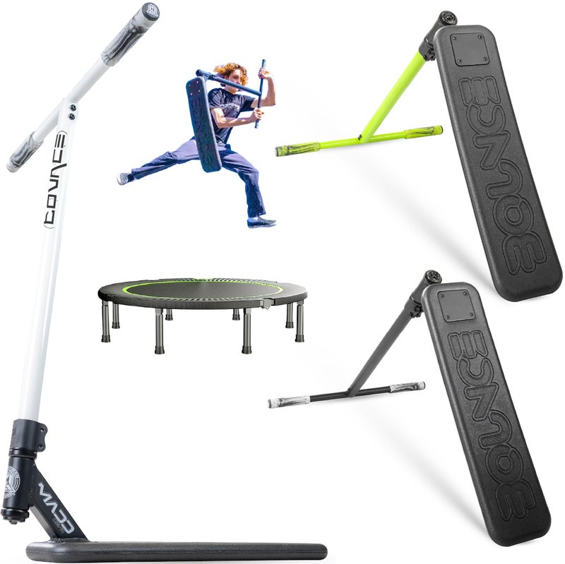 Madd Gear Bounce Trampoline Pro Scooter for Tricks â€“ Real Headtube, Pro T-Bar, Foam Deck â€“ Indoor & Outdoor Stunt Practice â€“ Madd Gear (Black) - Image 1