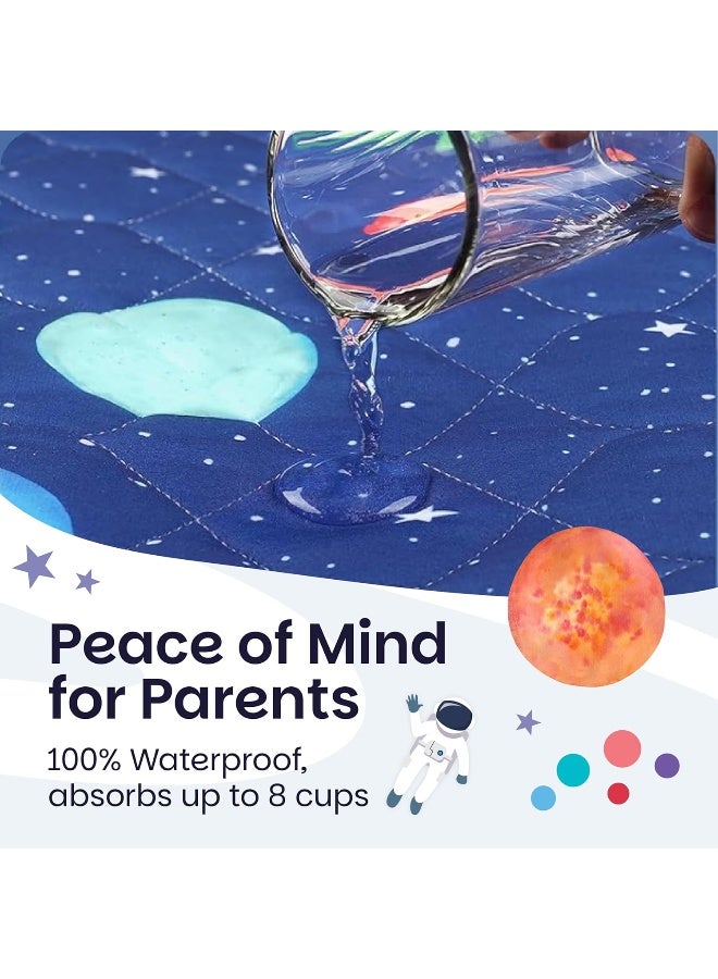 Lynmark Potty Training Mattress Protector Pee Pads for Kids - Waterproof Toddler Bed Wetting Mat for Toilet Training - 3-Layer Non-Slip Washable Bedwetting Topper Absorbs Up to 2000ml - 35" x 33", Astronaut - Image 3