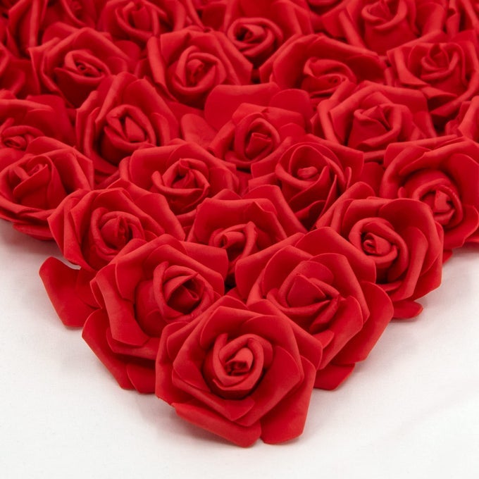 200 PCS FOAM ROSE HEADS ARTIFICIAL FLOWERS BULK FOAM ROSES RED ARTIFICIAL ROSES HEADS 3 INCH FAKE ROSE HEADS FOR DECORATION WEDDING PARTY HOME DIY