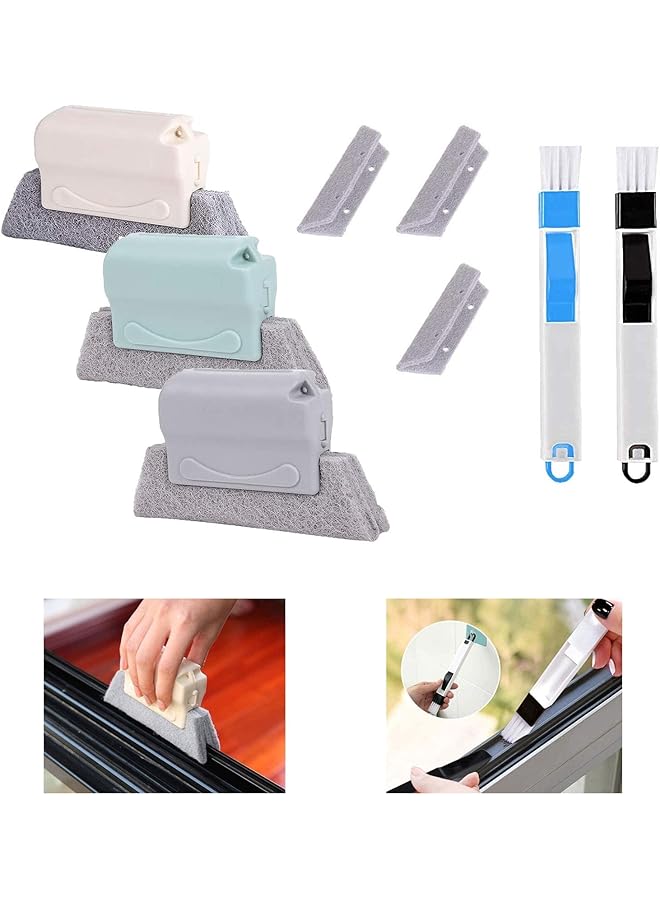 promass Window Groove Cleaning Brush Set, Window Sill Cleaner Tool-Creative Door Window Groove Cleaning Brushes,Hand-held Crevice Cleaner Tools for All Corners and Gaps - Image 1