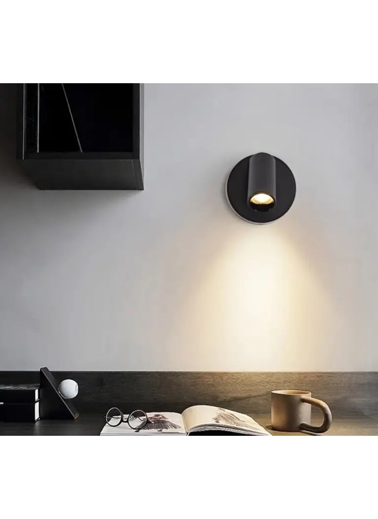 Goeco Rechargeable 360 ​​Degree Rotating LED Wall Light , Magnetic Touch-Dimmable Spotlight BLACK  - Image 3