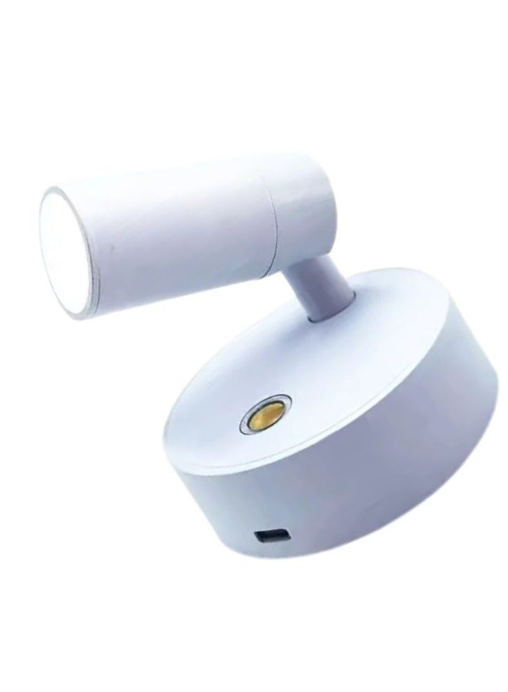 Rechargeable 360 ​​Degree Rotating LED Wall Light , Magnetic Touch-Dimmable Spotlight BLACK