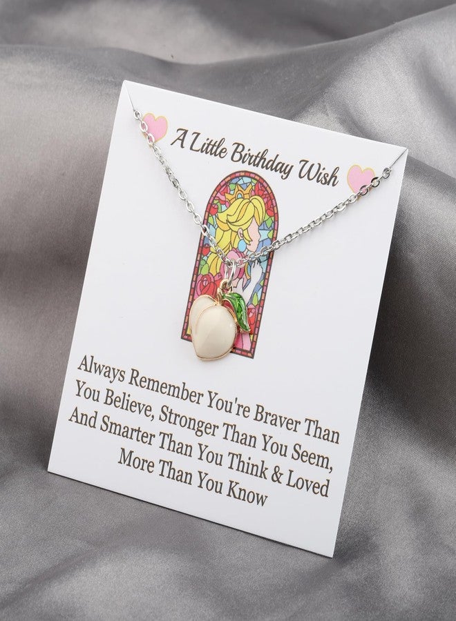 WUSUANED Peach Inspired Necklace Princess Birthday Gift Peachs Birthday Wish Necklace Peach Party Gift - Image 4