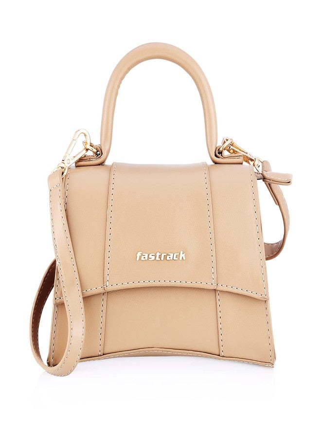 Fastrack Structured Brown Micro-Sling Bag for Women