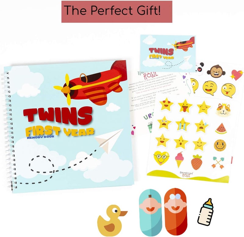 Unconditional rosie Twins FirstYear Chronicle Celebrate a Year of Precious Moments  Beautiful Baby Keepsake Journal with Stickers Family Tree Letters from Parents and More - Image 4