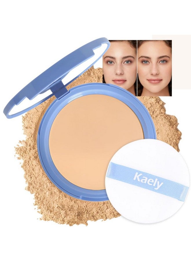 evpct Kaely Oil Control Pressed Face Powder, Get Smooth Flawless Fine Lines and Lightweight Finishing Foundation, Control Shine Long Lasting Waterproof Face Setting Powder Cosmetic, 02 Natural Beige - Image 1
