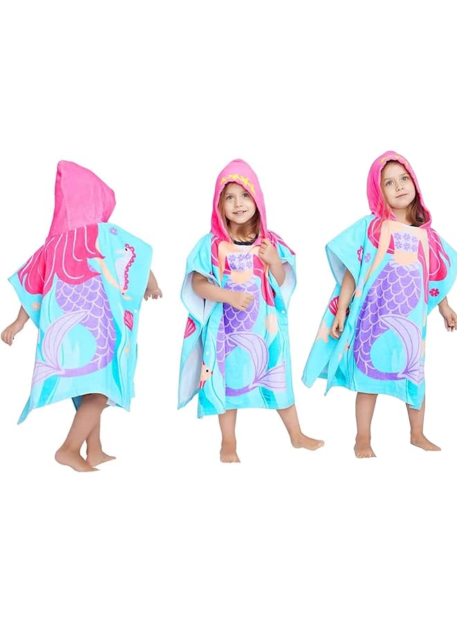 لينجي منشفة حمام للأطفال من عمر 1 إلى 6 سنوات، منشفة بغطاء للرأس، منشفة حمام للأطفال بغطاء للرأس، منشفة حمام للأطفال للأولاد والبنات، منشفة حمام سباحة، منشفة شاطئ، بونشو شاطئ ناعم ماص - Image 4