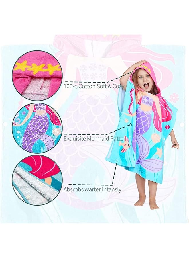 لينجي منشفة حمام للأطفال من عمر 1 إلى 6 سنوات، منشفة بغطاء للرأس، منشفة حمام للأطفال بغطاء للرأس، منشفة حمام للأطفال للأولاد والبنات، منشفة حمام سباحة، منشفة شاطئ، بونشو شاطئ ناعم ماص - Image 2