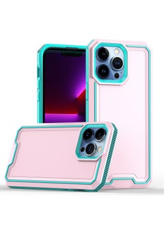 Generic Case Cover For iPhone 13 Pro Armour Two-color TPU + PC Phone Case Pink+Blue 