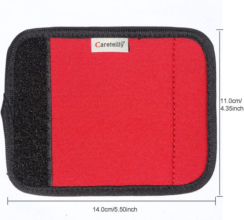 Careteilly Neoprene Luggage Handle Wrap Fluorescent Colors Luggage Identifiers (Red) - Image 2