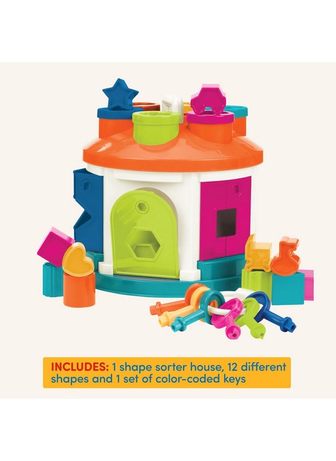 BATTAT - Battat - Shape & Color Sorting Toy - Developmental Toy - Pattern Matching Game - Color-Coded Keys - 2 Years + - Shape Sorter House - Image 1