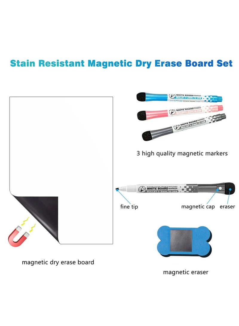 Magnetic Dry Erase Whiteboard - Self Adhesive for Smooth Surfaces with Stain Resistant Technology - Ideal for Kitchen, Office, Grocery Lists (12 X 8) - Pack of 5 - Image 4