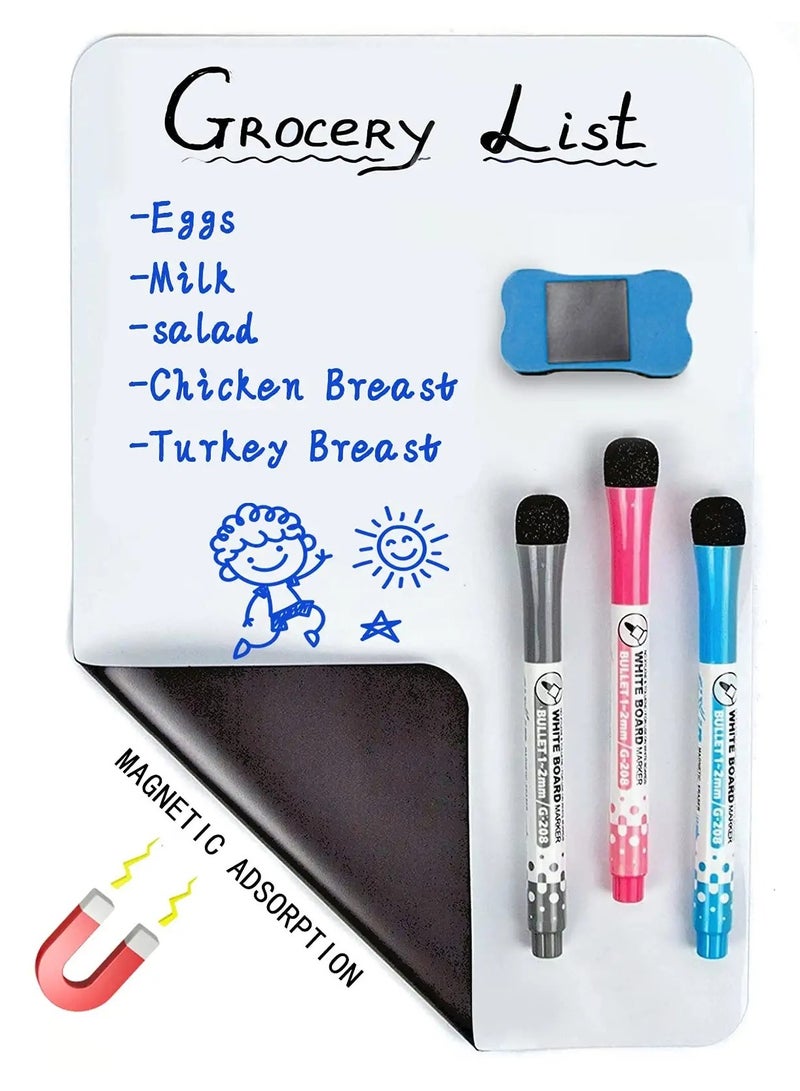 Magnetic Dry Erase Whiteboard - Self Adhesive for Smooth Surfaces with Stain Resistant Technology - Ideal for Kitchen, Office, Grocery Lists (12 X 8) - Pack of 5 - Image 1