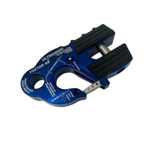 Factor 55 00250-02 Ultrahook Winch Hook Closed System Shackle Max Load 16,000 lbs ULT Strength Shackle Pin Mount 48,000 lbs Offroad 4x4 Adventure – Blue - Image 2