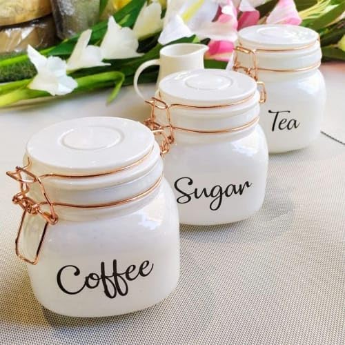 HAPPY BORN Glass Food Storage Airtight Tea Coffee Sugar Containers for Kitchen Storage Container with Lid For Tea Coffee Sugar Dry Fruit jars Storage Box Set of 3 - Image 3