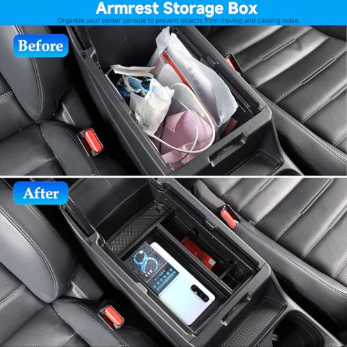 Bercicci 3PCS Center Console Organizer Compatible with Honda CRV 2026 2025 2024 2023 Accessories Hybrid (Include HEV) Armrest Hidden Storage Box Center Console Tray - Image 3