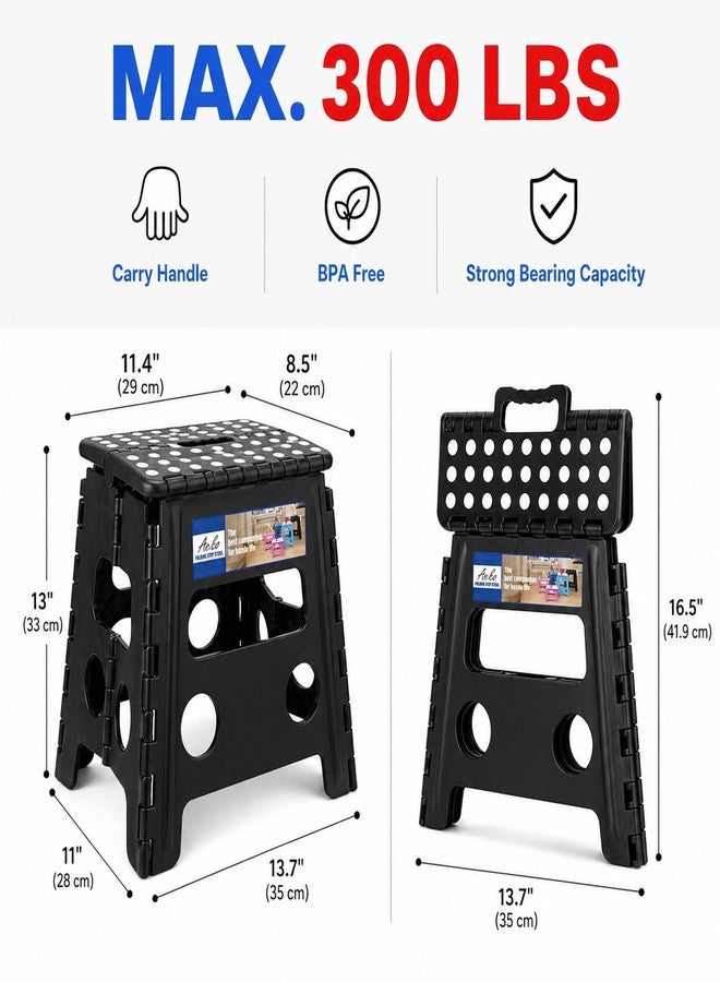 ACKO 2PACK Folding Step Stool - 13" Height Premium Heavy Duty Foldable Stool for Kids and Adults, Kitchen Garden Bathroom Stepping Stool (Black, 2PACK) - Image 4