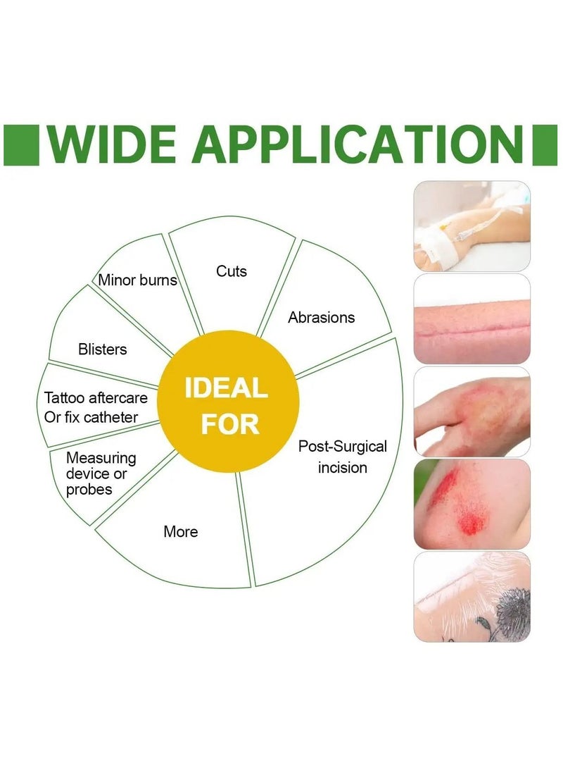 Transparent Film Dressing 4x4 3/4”(10cm x 12cm), Adhesive Wound Cover Bandage Tape Waterproof Seal for Swimming, Post Surgical, Scar Therapy, Medical Supplies, Tattoo Dressings(20pcs)  - Image 4