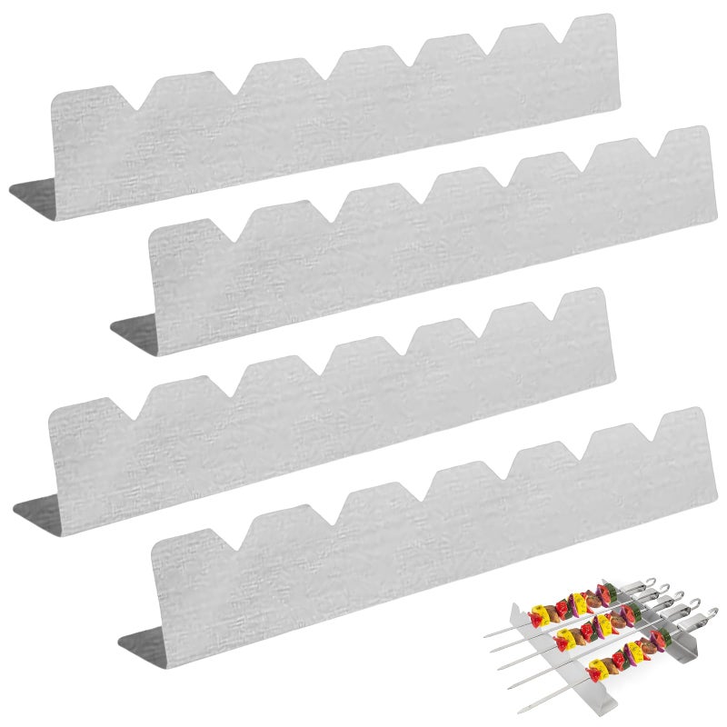 jaexest Set of 4 Stainless Steel Barbecue Grill Holder for 6 Skewers – Accessories for Barbecue, Outdoor, Camping and Hiking - Image 1