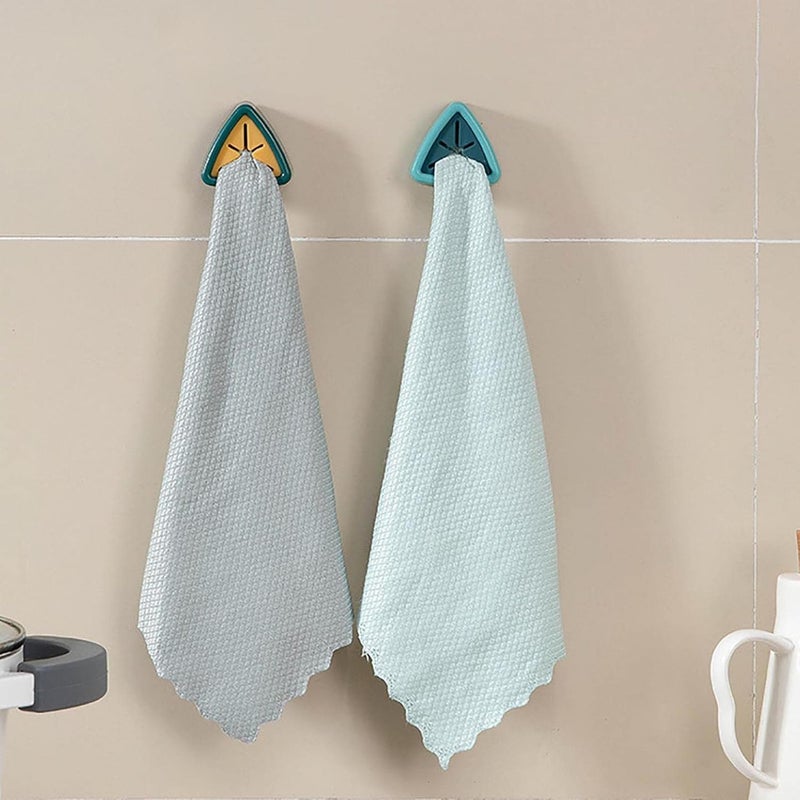 klarako Punch Free Towel Plug Holder Towel Stopper 2pcs SelfAdhesive Towel Cloth Plug Towel Hook Holder Kitchen Towel Hooks Self Adhesive Towel Holder Dish Cloth Hook (Dark Blue) - Image 5