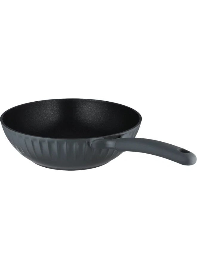 ROBUST Frying Pan, 30cm,  Non-Stick, Deep Round, Glass Lid - Dark Grey - Image 3
