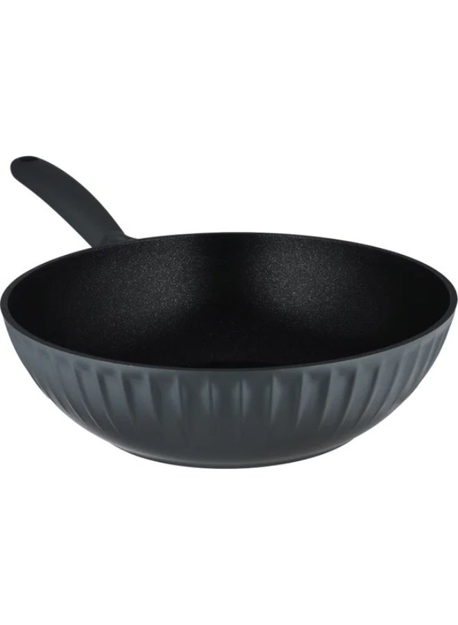 ROBUST Frying Pan, 30cm,  Non-Stick, Deep Round, Glass Lid - Dark Grey - Image 4