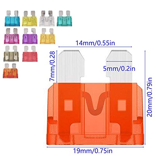 Gebildet 2-Input 4-Output Car Standard Blade Fuse Holder (Apply to 1~40 AMP), ATC ATO 4 Way Fuse Box with Wire for Car/Boat/Marine/Trike, with 10 Blade Fuse (3A/5A/7.5A/10A/15A/20A/25A/30A/35A/40A) - Image 5