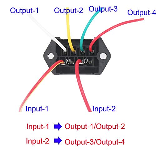 Gebildet 2-Input 4-Output Car Standard Blade Fuse Holder (Apply to 1~40 AMP), ATC ATO 4 Way Fuse Box with Wire for Car/Boat/Marine/Trike, with 10 Blade Fuse (3A/5A/7.5A/10A/15A/20A/25A/30A/35A/40A) - Image 4