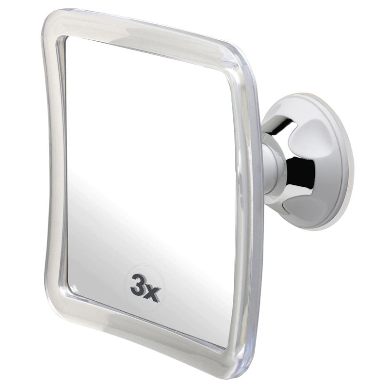 MIRRORVANA 3X Magnifying Shower Mirror for Fogless Shaving with Suction Cup Shatterproof Surface and 360 Swivel 63 x 63