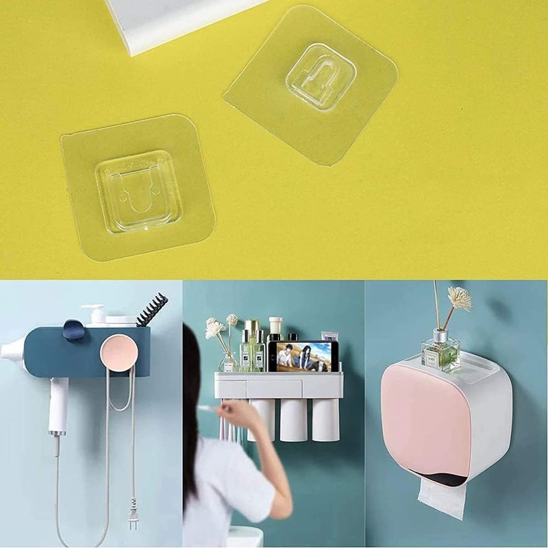 10 Pairs Double Sided Adhesive Wall Hooks - Heavy Duty 10KG for Bathroom and Kitchen (Transparent ) - Image 4
