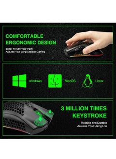 KM-1 Wireless RGB Gaming Mouse,Optical 3,200 DPI Honeycomb Shell, 8  Buttons, 3 Adjustable DPI, USB Receiver for Laptop PC Mac - pzsku/Z4956F5C0C83294787918Z/45/_/1729625155/211231fc-eded-405d-9853-49942dd275aa