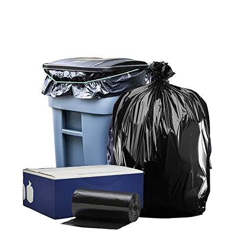 Plasticplace 64-65 Gallon Black Trash Bags, Heavy Duty Toter Can Liners, Tear & Leak-Proof, Industrial Strength, 25 Count, Large Garbage Bags for Kitchen & Commercial Use 1.2 Mil, 50" x 60" - Image 4