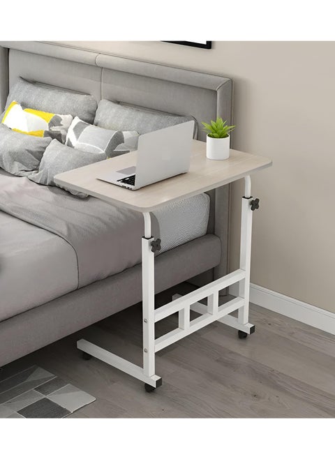 Upgraded Metal Base Adjustable Multipurpose Movable Desktop Computer Mobile Laptop Desk Home And Office Desks For Work and Study Moveable Portable Coffee Overbed Tray Bedside Sofa Table