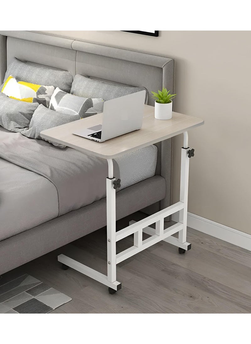 DubaiGallery - Upgraded Metal Base Adjustable Multipurpose Movable Desktop Computer Mobile Laptop Desk Home And Office Desks For Work and Study Moveable Portable Coffee Overbed Tray Bedside Sofa Table - Image 1