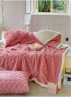 DubaiGallery Winter Double Layer Thick Blanket Soft Warm Sherpa Wool Blankets Geometric Plaid Taff Cashmere Lamb Throw Blanket Girls Gift  - Image 3