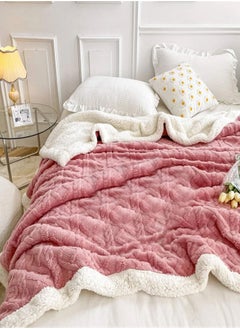 DubaiGallery Winter Double Layer Thick Blanket Soft Warm Sherpa Wool Blankets Geometric Plaid Taff Cashmere Lamb Throw Blanket Girls Gift  - Image 2